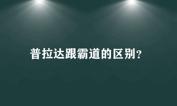 普拉达跟霸道的区别？