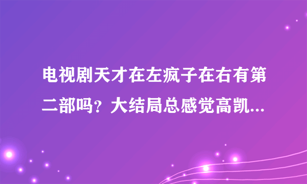 电视剧天才在左疯子在右有第二部吗？大结局总感觉高凯被催眠了