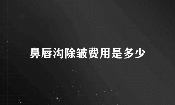 鼻唇沟除皱费用是多少