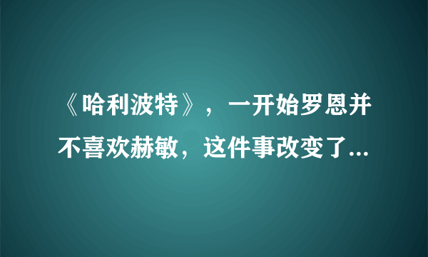 《哈利波特》，一开始罗恩并不喜欢赫敏，这件事改变了他的看法