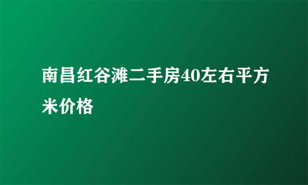 南昌红谷滩二手房40左右平方米价格