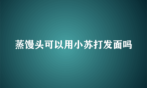 蒸馒头可以用小苏打发面吗