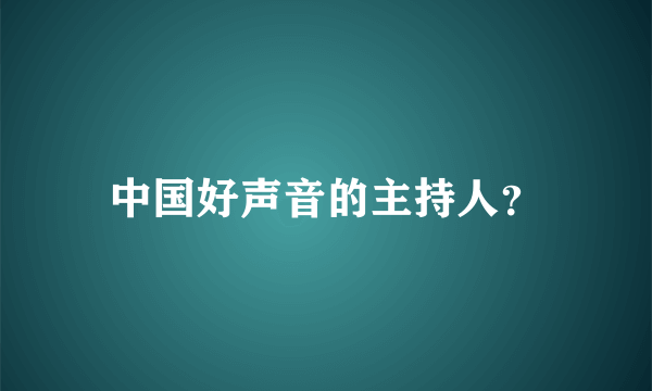 中国好声音的主持人？