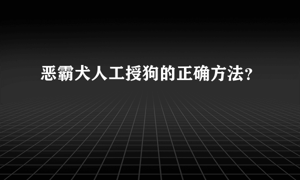 恶霸犬人工授狗的正确方法？