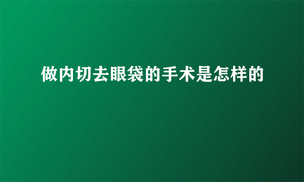 做内切去眼袋的手术是怎样的