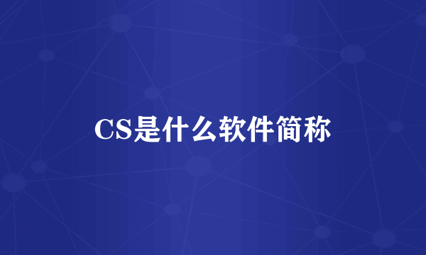 CS是什么软件简称