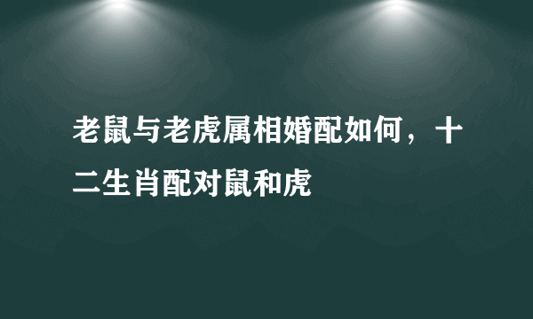 老鼠与老虎属相婚配如何，十二生肖配对鼠和虎