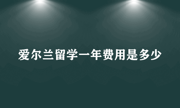 爱尔兰留学一年费用是多少