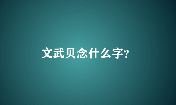 文武贝念什么字？