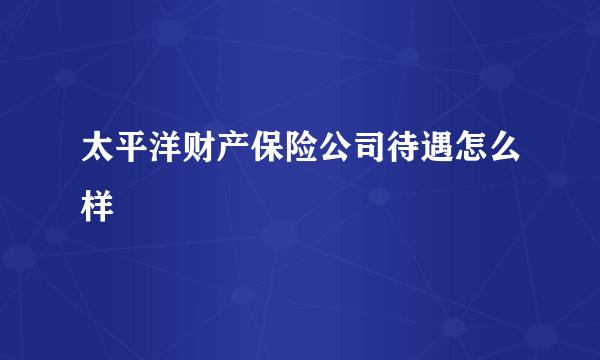 太平洋财产保险公司待遇怎么样