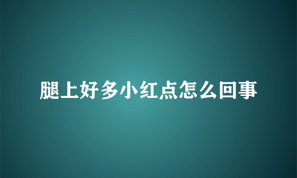 腿上好多小红点怎么回事