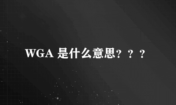 WGA 是什么意思？？？