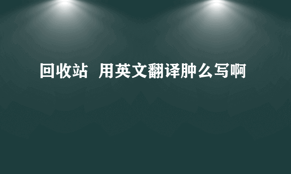 回收站  用英文翻译肿么写啊