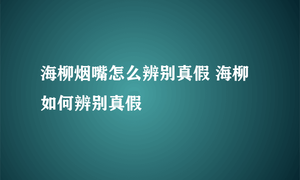 海柳烟嘴怎么辨别真假 海柳如何辨别真假