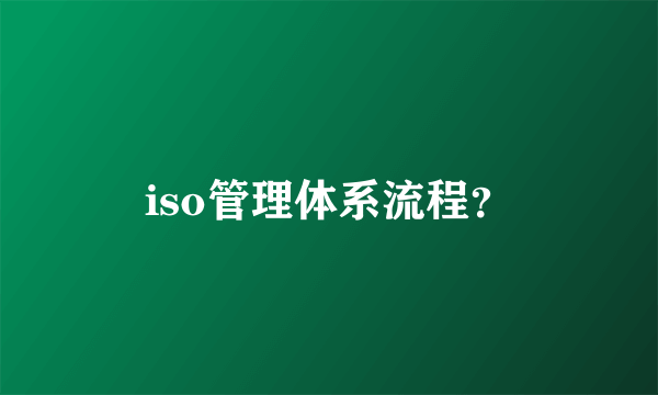 iso管理体系流程？