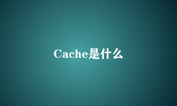 Cache是什么