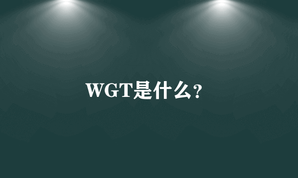 WGT是什么？