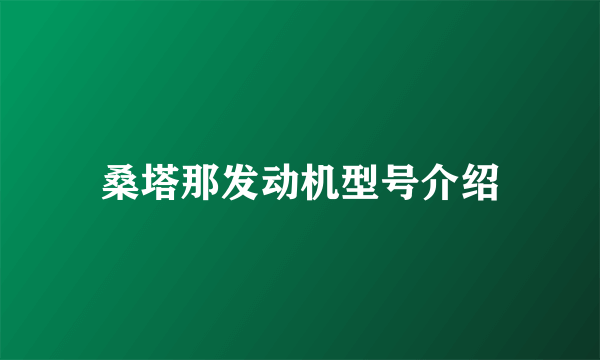 桑塔那发动机型号介绍