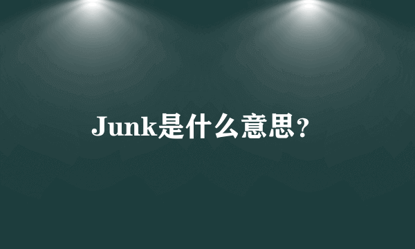 Junk是什么意思？