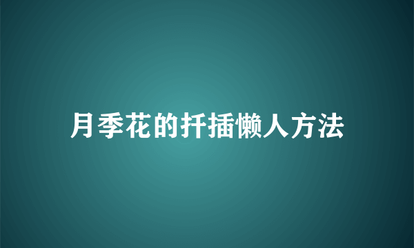 月季花的扦插懒人方法