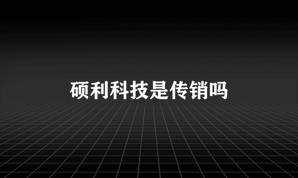 硕利科技是传销吗