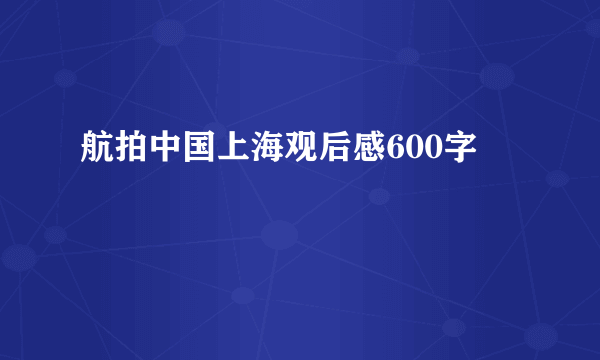 航拍中国上海观后感600字