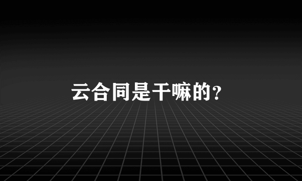 云合同是干嘛的？