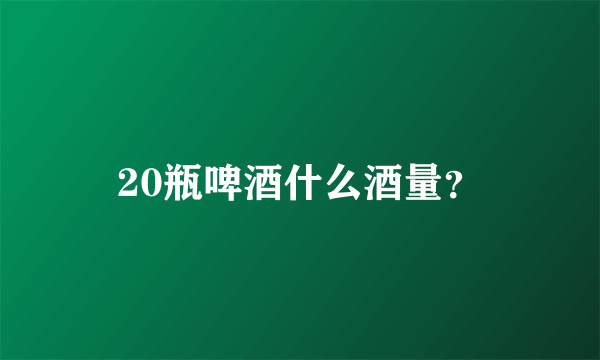 20瓶啤酒什么酒量？