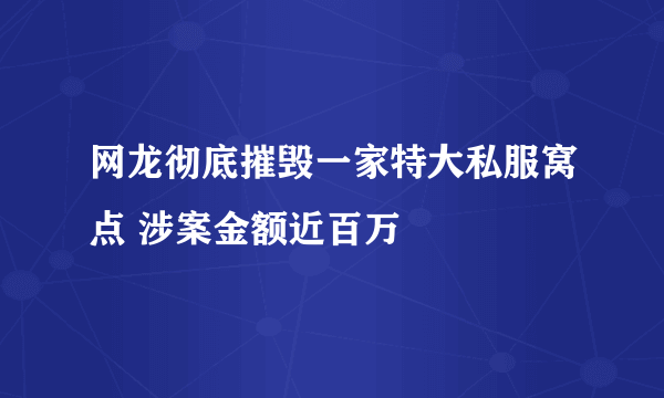 网龙彻底摧毁一家特大私服窝点 涉案金额近百万