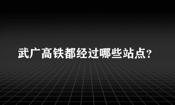 武广高铁都经过哪些站点？