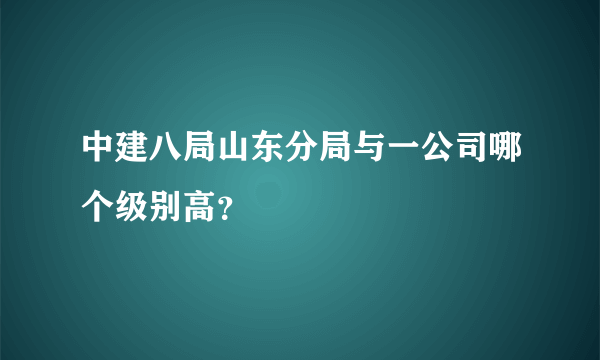 中建八局山东分局与一公司哪个级别高？