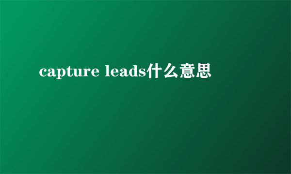 capture leads什么意思