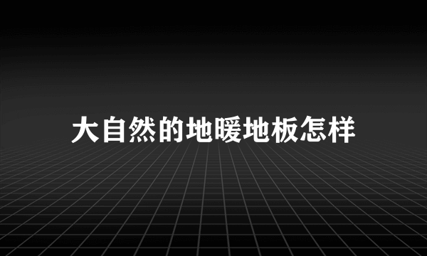 大自然的地暖地板怎样