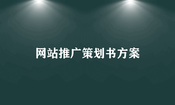 网站推广策划书方案