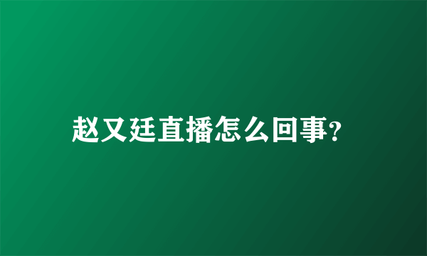 赵又廷直播怎么回事？