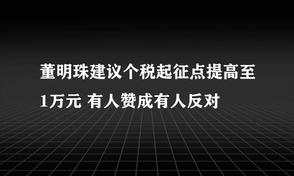 董明珠建议个税起征点提高至1万元 有人赞成有人反对