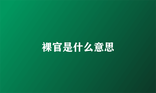 裸官是什么意思