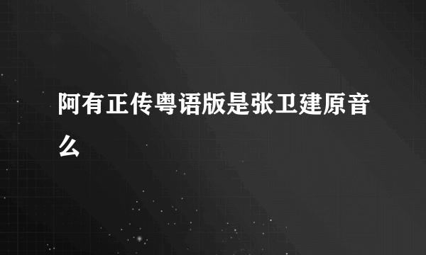 阿有正传粤语版是张卫建原音么