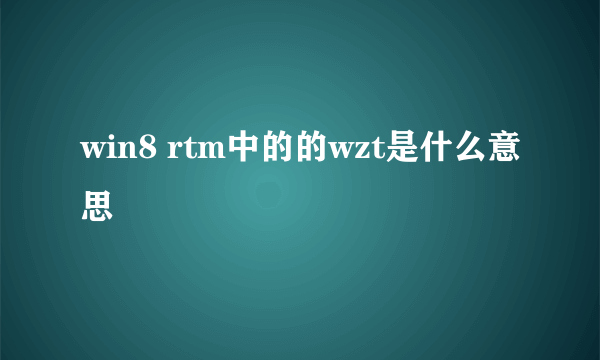 win8 rtm中的的wzt是什么意思