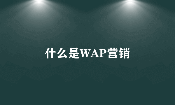 什么是WAP营销