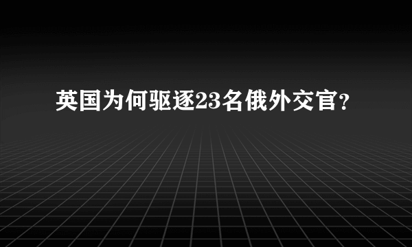 英国为何驱逐23名俄外交官？