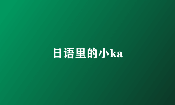 日语里的小ka