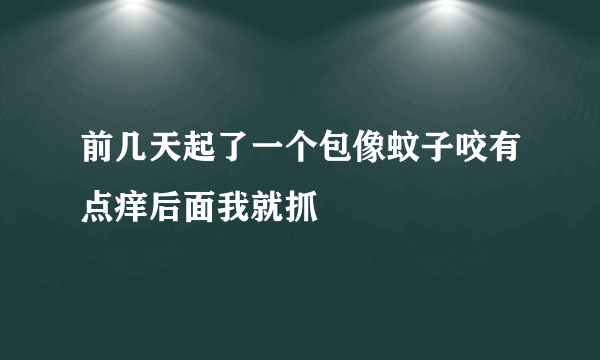 前几天起了一个包像蚊子咬有点痒后面我就抓