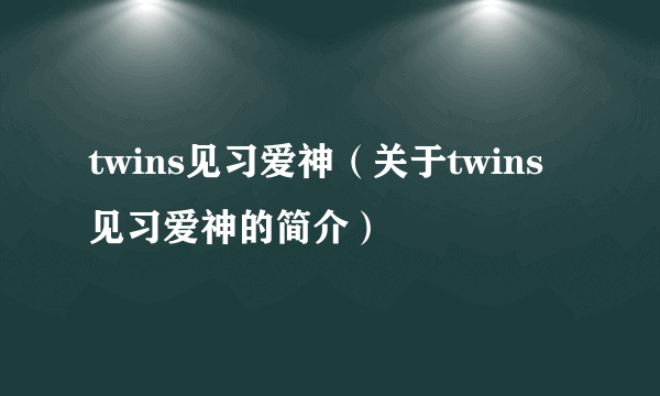 twins见习爱神（关于twins见习爱神的简介）