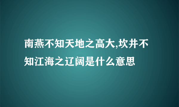 南燕不知天地之高大,坎井不知江海之辽阔是什么意思