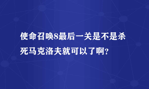 使命召唤8最后一关是不是杀死马克洛夫就可以了啊？