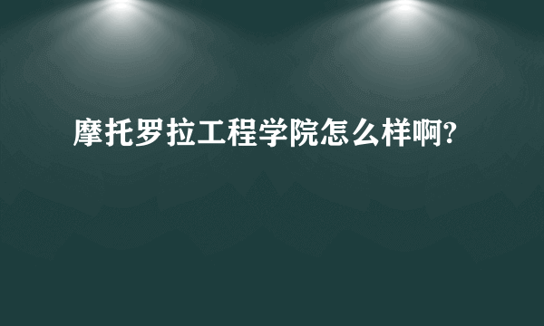 摩托罗拉工程学院怎么样啊?