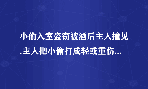 小偷入室盗窃被酒后主人撞见.主人把小偷打成轻或重伤怎么处理？