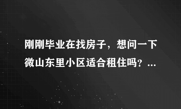 刚刚毕业在找房子，想问一下微山东里小区适合租住吗？小区的环境怎么样呢？