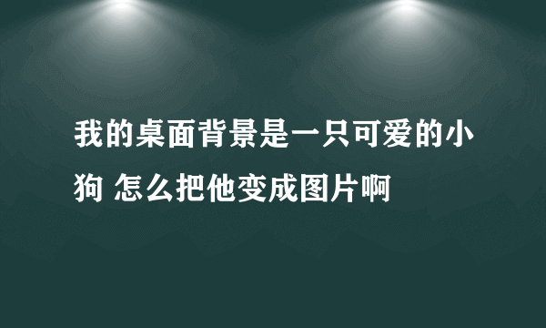 我的桌面背景是一只可爱的小狗 怎么把他变成图片啊